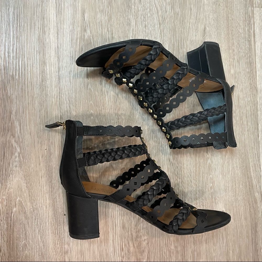 Franco Sarto Black Paisley Sandal - Picture 2 of 9